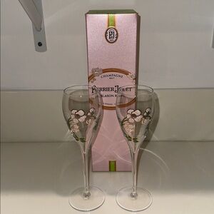 Vintage Perrier Jouet Champagne Flutes Art Nouveau Belle Epoque Style, France